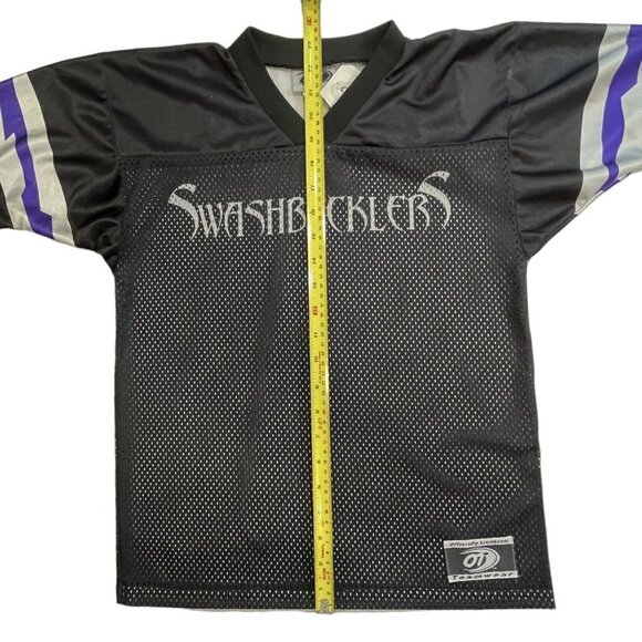 OT SPORTS "Swashbucklers" Team Jerseys Youth Small 6-7 Black V-Neck Football NWT - Picture 8 of 8